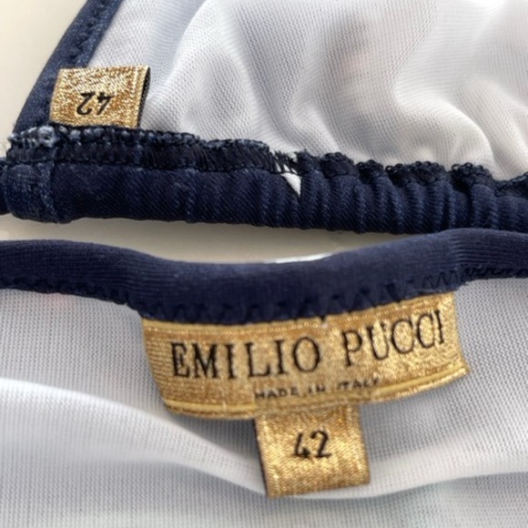EMILIO PUCCI BLUE MULTI FLORAL BIKINI SIZE SIZE 42 / US 8 - Picture 16 of 16